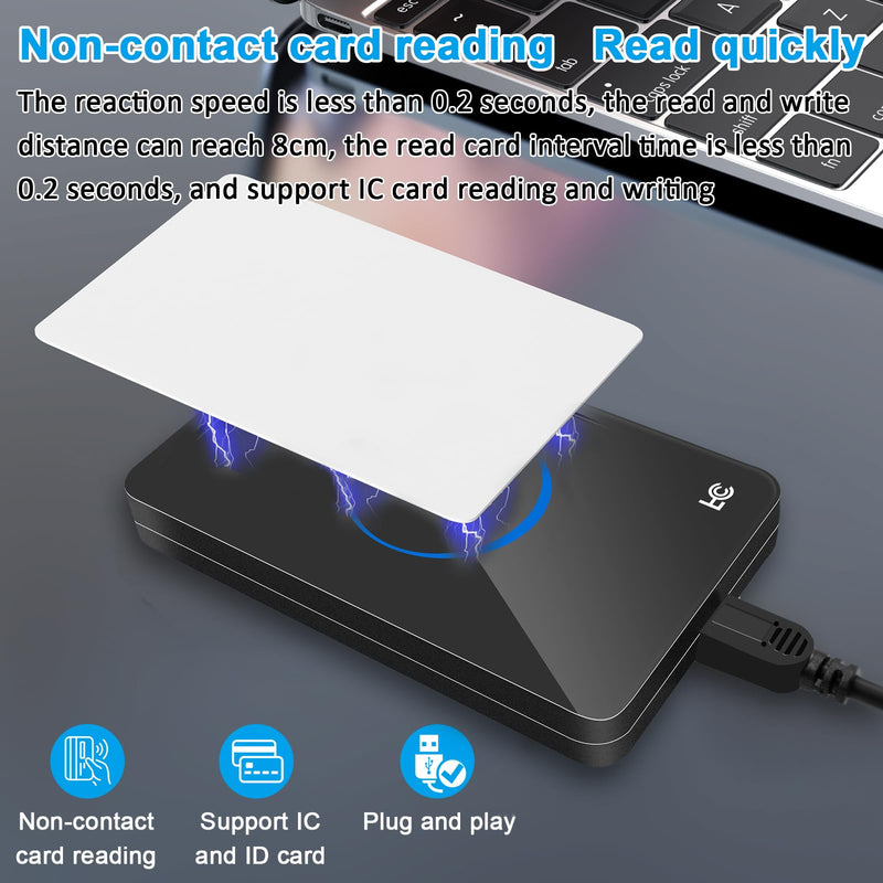 [Australia - AusPower] - RFID Reader,Ajfwm ID IC Card Reader Scanner RFID Reader Long Range 125KHz/13.56Mhz Dual Frequency Reads TK4001 EM4100 ID IC NFC Card Access Control System Home Again 