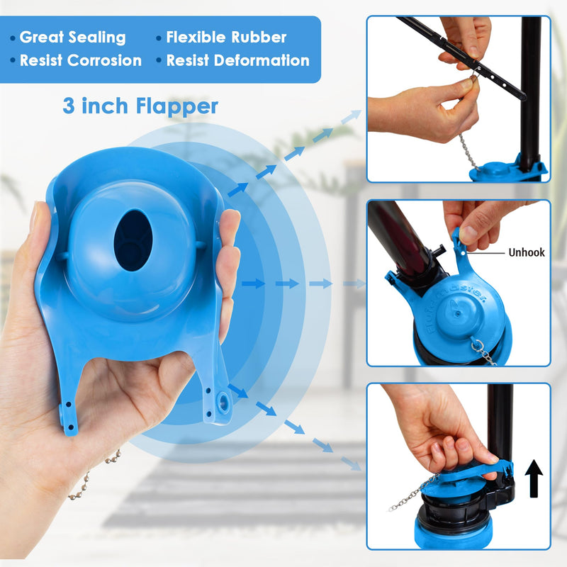 [Australia - AusPower] - Saillong 2 Set Toilet Float Replacement Kit with 3 Inch Flapper, Universal Toilet Fill Valve Height Adjustabletoilet Tank Replacement Kit, Flush Valve Quiet and Easy to Install 