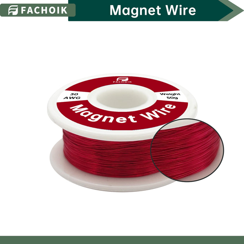 [Australia - AusPower] - 30 AWG Magnet Wire - Enameled Wire - Enameled Magnet Winding Wire Used for Transformers Inductors (50g, 30AWG) 1 
