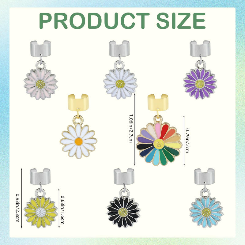 [Australia - AusPower] - 8Pcs Sun Flower Stethoscope Charms Personalized Daisy Flower Stethoscope Accessories Gift for Nurse Doctor Surgeons Veterinarians and Medical Assistant 