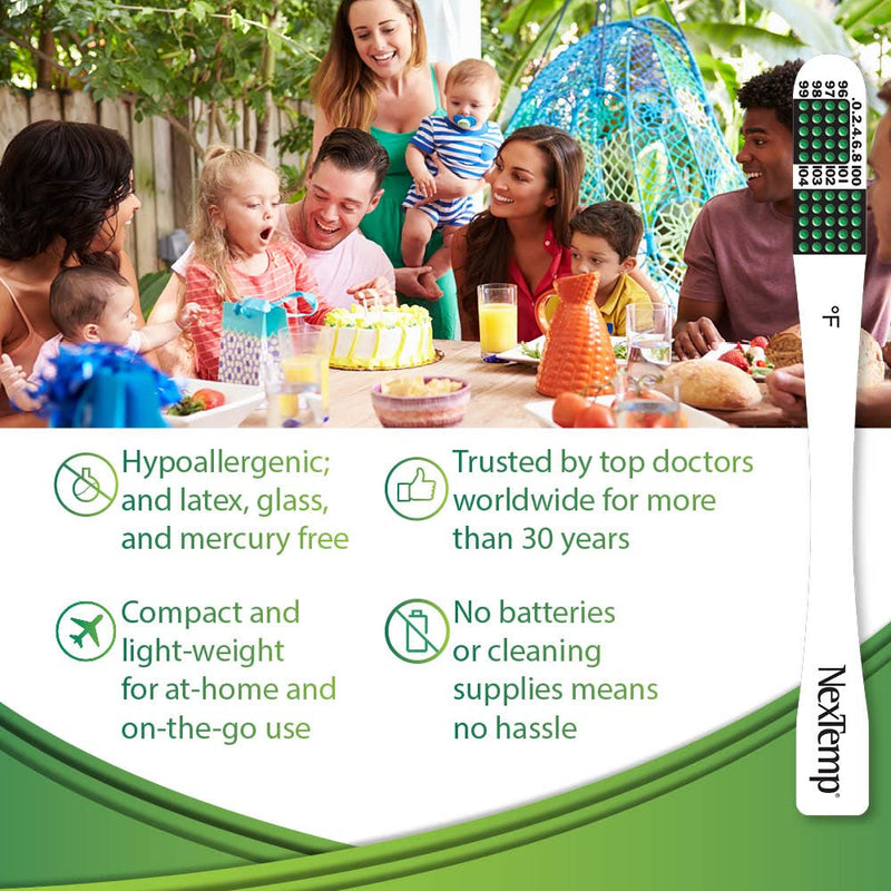 [Australia - AusPower] - Single-Use Thermometers - Individually Wrapped Disposable First Aid Supplies, High-Accuracy For Work, School, Home, Travel, and Healthcare Use, Fahrenheit, 100-Pack, by Medical Indicators Inc. 