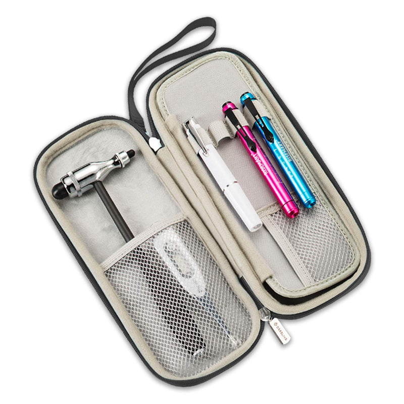 [Australia - AusPower] - Caseling Hard Stethoscope Case Compatible with 3M Classic III, Lightweight II S.E, Cardiology IV Diagnostic, includes ID Slot and Mesh Pocket for Nurse Accessories (Black - Pu Leather) Black - Pu Leather 