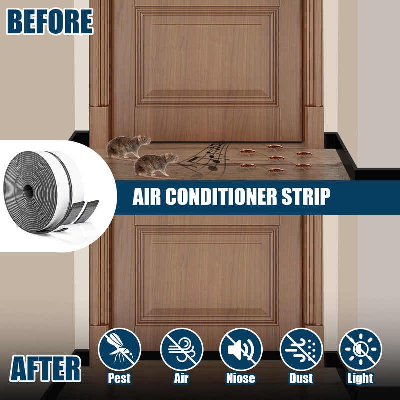 Single Sided Foam Tape Heavy Duty Waterproof, 2 Inch Wide x 1/4 Inch Thick EVA Foam Insulation Tape, Black Weather Stripping for Doors and AC Windows Seal, Soundproof 16.5ft