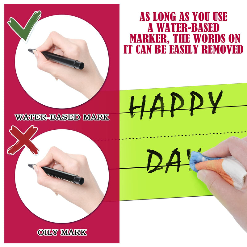[Australia - AusPower] - 12 Pack Magnetic Sentence Strips for teachers Sentence Strips 12 x 3 Inch Magnetic Dry Erase Sentence Strips Lined Magnetic Strips Reusable Classroom Learning Tool for Office School (Multicolor) Multi Color 