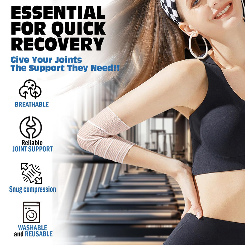 [Australia - AusPower] - Elastic Bandage Wrap 4” Wide, 2 Pack | High-Performance Compression Bandage Wrap | Reusable | Excellent Elasticity for Legs, Ankle, Knee, Tummy, Body, Wrist | Sports & Outdoors (2 Pack) 