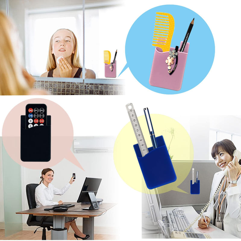 [Australia - AusPower] - SHANSHUI Phone Card Holder, Silicone Card Holder for Phone Case Wallet Credit Card Holder Strong Adhesive Pocket Stick on Compatible for iPhone & All Smartphones Multi-Colors(5 Pack) 