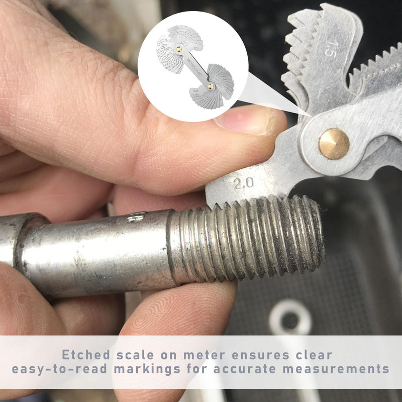 [Australia - AusPower] - 52 Sheets Stainless Steel Thread Gauge, Metric 60 Degrees, Thread Gauge, Metric / Inch Thread Gauge, Metric / Inch Spring Steel, 52 Sheets Metric/Whitworth Stainless Steel Thread Gauge 