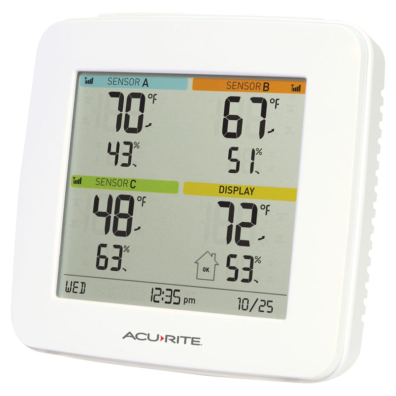 AcuRite 01096M Temperature & Humidity Station with 3 Indoor/Outdoor Sensors 2 Indoor/1 Outdoor