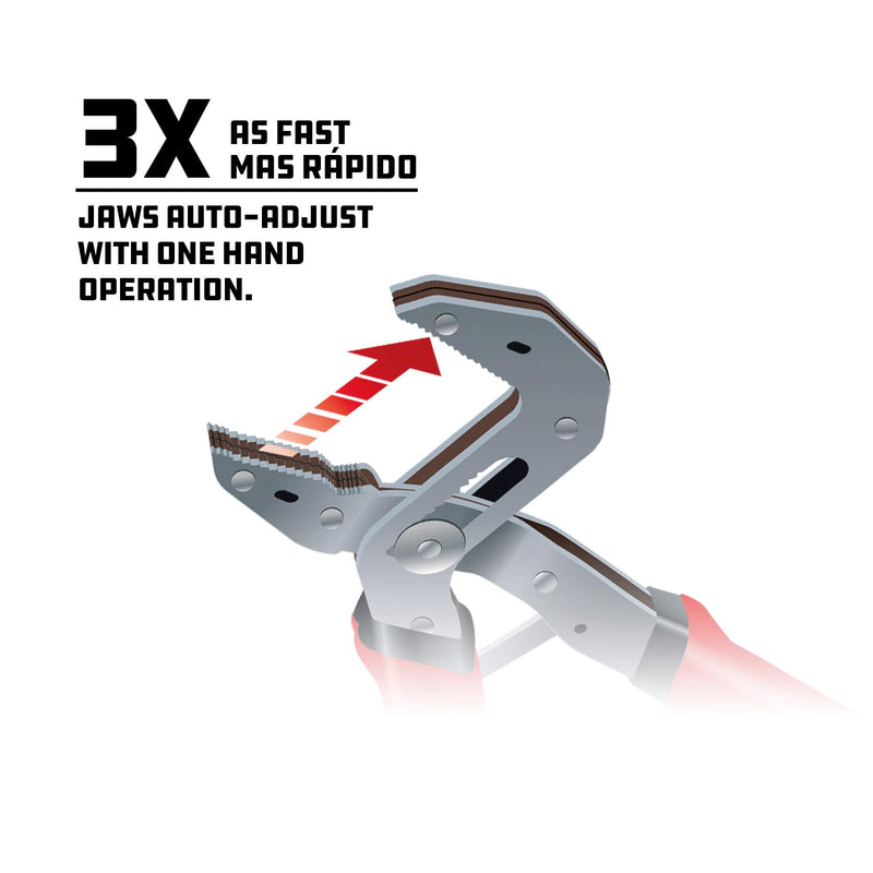 Powerbuilt 2 Piece Self-Adjusting Pliers Set with Power Grip Handle, Automatic Adjust to Right Size Hand Tool, Screws, Joints - Red 240320