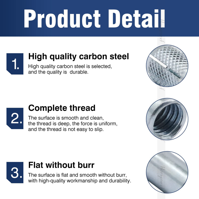 [Australia - AusPower] - 1/4" x 1 inch Drop-in Anchor, zinc-Plated Carbon Steel Expansion Sleeve Screw Bolts kit for Concrete Drywall (100 pcs) 1/4 inch I.D. 100 