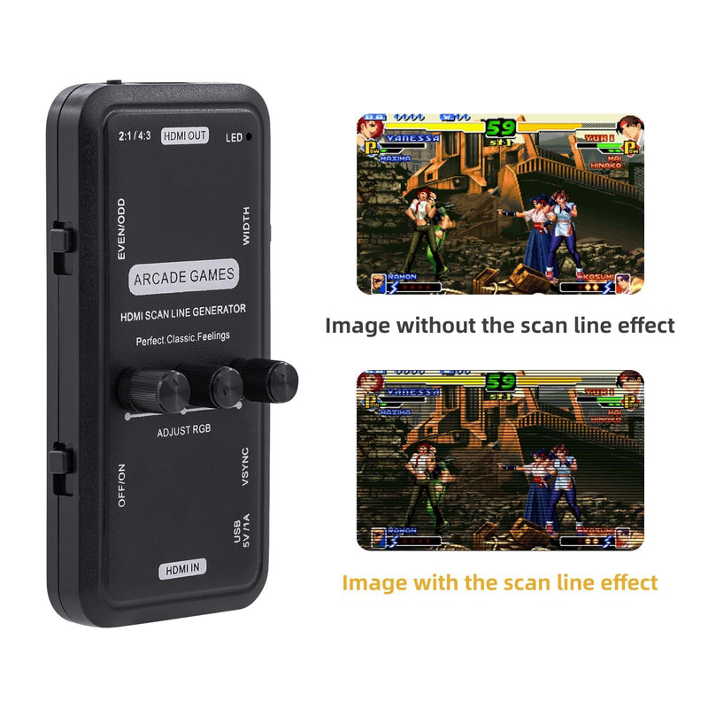HDMI Scanline Generator Portable Audio Video Output HDMI Image Scan Line Generator Function Board for All Retro Games/Gamers/Mame/Arcade Game/Emulator