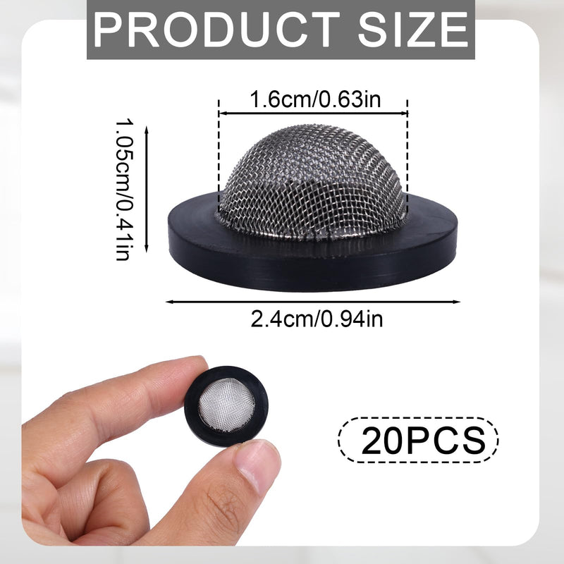 [Australia - AusPower] - BOXOB Pack of 20 Garden Hose Strainers, Stainless Steel Rubber Hose Seal with Strainer for 3/4 Inch Connection and 5/8 Inch Washing Machine Connection 