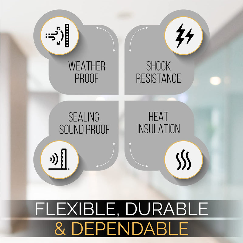 High Density Foam Weather Stripping Door Seal Strip Insulation Tape Roll for Insulating Door Frame, Window, Air Conditioner | Self Adhesive Sealing Weatherstrip (3 in x 1/4 in x 10 Ft, Black) 3 In x 1/4 In x 10 Ft