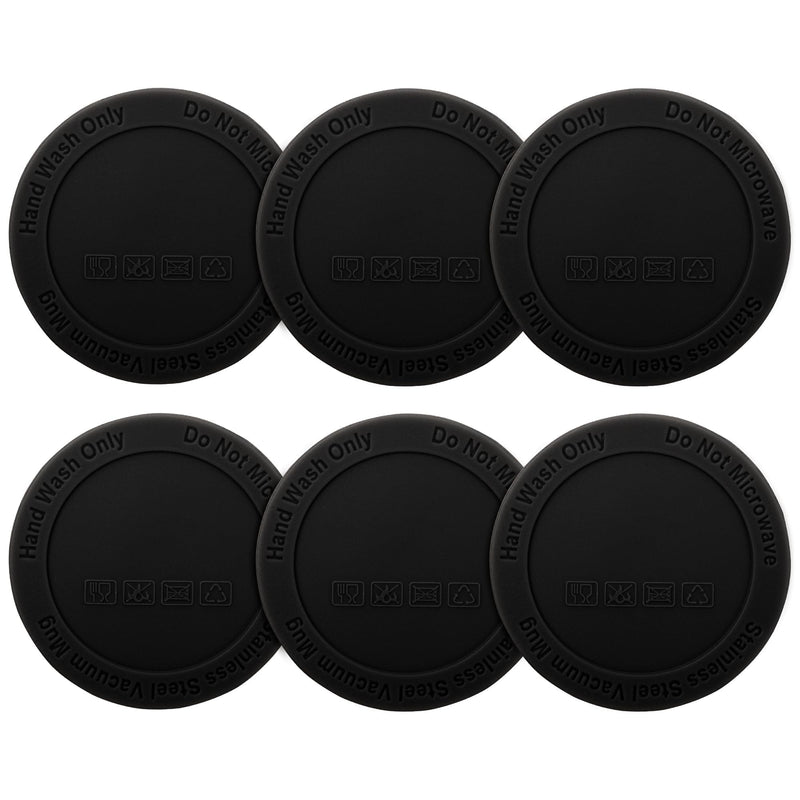Silicone Bottom Protector for the Bottom of Mugs and Other Containers with a Bottom Diameter of 1.77" 45 mm,Multi-Use Non-Slip Mat (6 Pack) Black 45mm