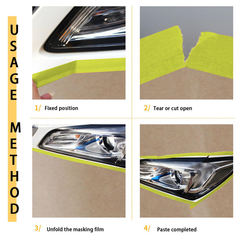 Tape and Drape, Paint Masking Paper, Masking Paper, 20" X 150feet Car Protection Covering Paper, Paint Tape, Assorted Masking Paper, for Car and Furniture, Floor(6",12",20") 3 pack(6",12",20")