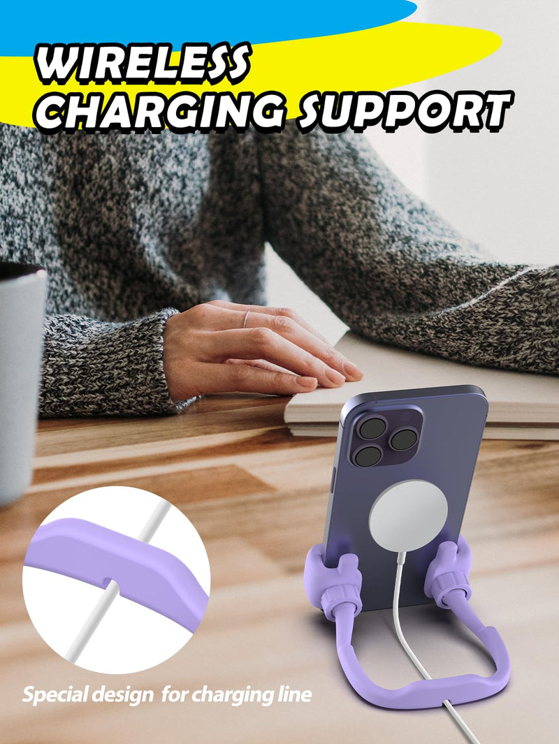 [Australia - AusPower] - Cell Phone Stand Thumbs Up Lazy Phone Stand - 2 Pack Phone Holder 2024 College Graduation Gifts for Her Him Cellphone iPhone Stand for Desk Birthday Gifts for Teens Girls Boys Adults Women Men Wife Purple & Green 
