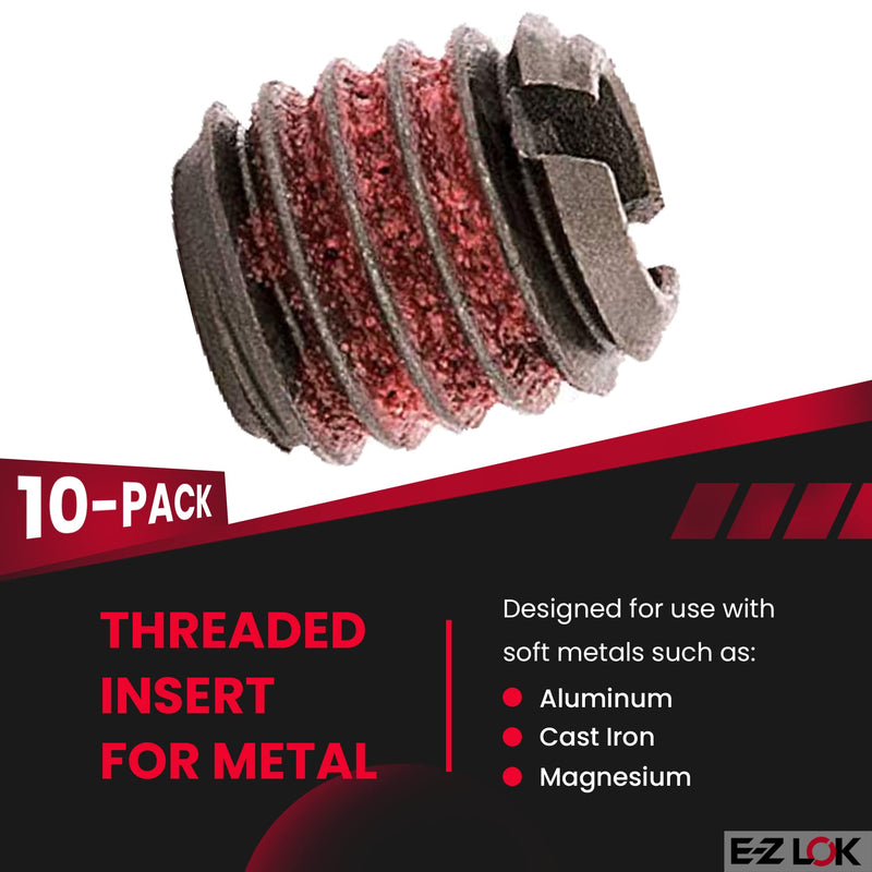 [Australia - AusPower] - E-Z LOK - 329-008 E-Z Lok Externally Threaded Insert, C12L14 Carbon Steel, Meets AISI 12L14, #8-32 Internal Threads, 5/16"-18 External Threads, 0.290" Length, Made in US (Pack of 10) 