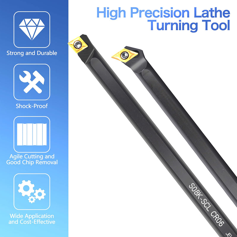 Lathe Turning Holders Threading Tools Bit-Set 21pcs - Metal Lathe Cutting Tools 7pcs 5/16" Threading Holders Boring Bar Set+14pcs Indexable Carbide Inserts Golden for Lathe Tools 5/16" lathe turning tools