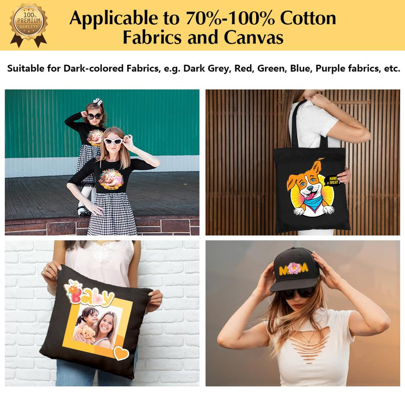 [Australia - AusPower] - TransOurDream Tru-Heat Transfer Paper for Inkjet & Laserjet Printer (20 Sheets, 8.5x11", Dark 3.0) Printable HTV Heat Transfer Vinyl for T Shirts Iron on Transfers for Dark Fabrics (TRANS-D3-20) 20 Sheets 