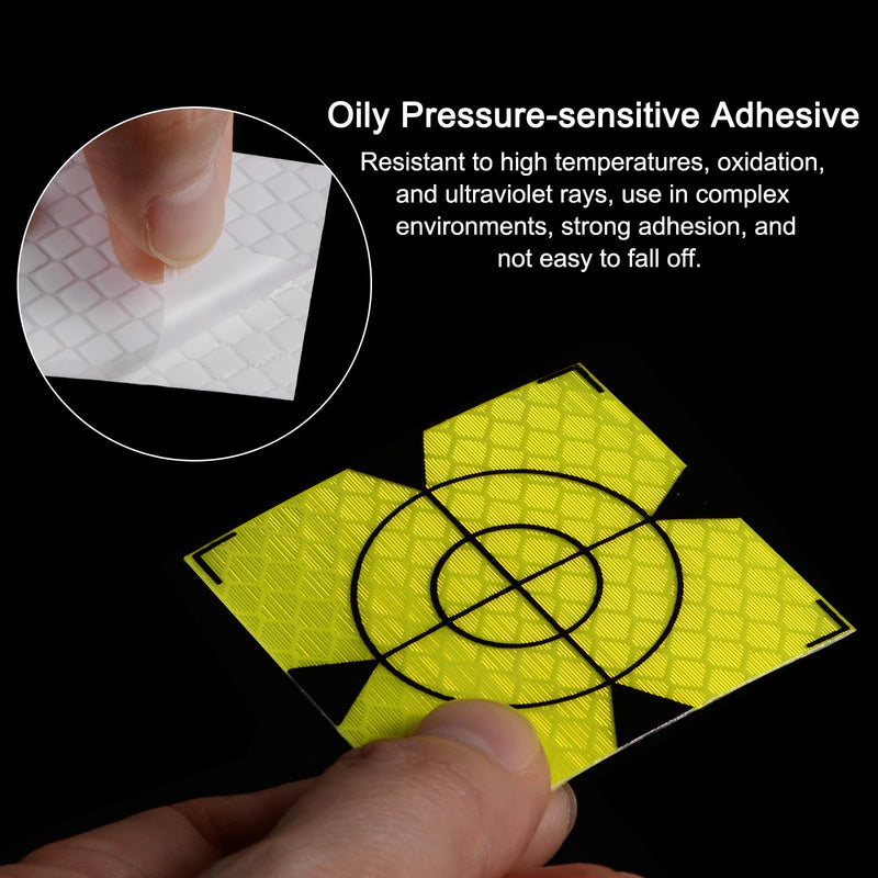 HARFINGTON 10pcs Survey Reflector Target 80x80mm Self-Adhesive Reflective Tape Survey Target Sheets for Total Stations, Green 80mm 10