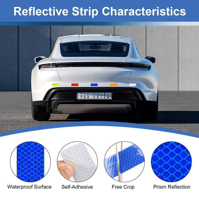 100pcs Reflective Stickers Hi Vis Reflective Tape Outdoor Waterproof Reflective Strips for Bikes Car Trailer Motorcycle Helmet Backpack Mailbox Scooter Golf Cart Clothing Post Red Yellow (100pcs) 100pcs
