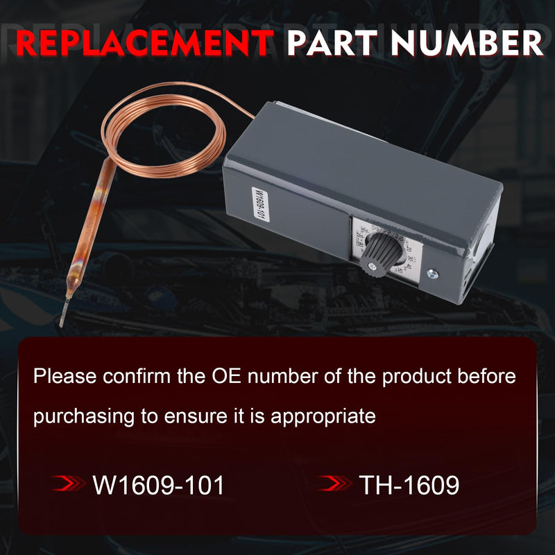 [Australia - AusPower] - W1609-101 Refrigeration Thermostat Temperature Controller, Refrigeration Remote Control from -30 Degrees F to 90 Degrees F (-34 Degrees C to 32 Degrees C), 5 Ft Capillary, ℉ & ℃ Display, OE TH-1609 