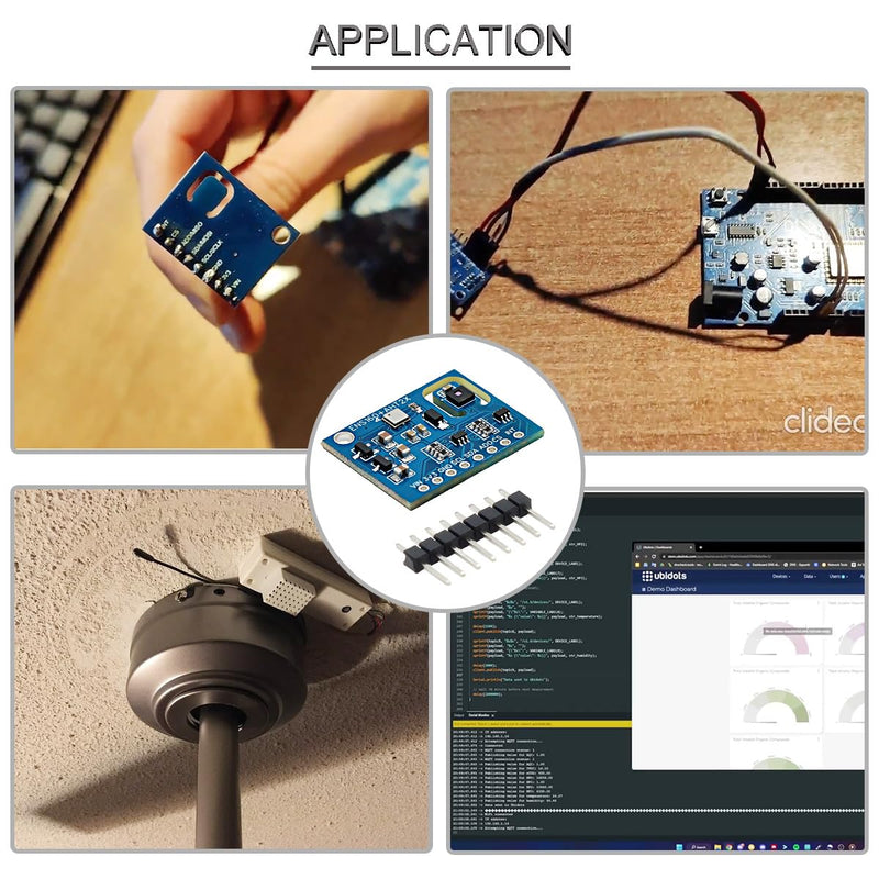 [Australia - AusPower] - ENS160+AHT21 Temperature and Humidity Sensor Carbon Dioxide CO2 eCO2 TVOC Air Quality Module 3 in 1 Sensor High-Precision with Dupont Cable,for Arduino ENS160+AHT21 