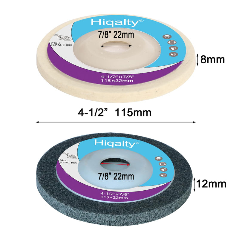 [Australia - AusPower] - 4-1/2" x 7/8" Wool Felt Polishing Disc Buffing Wheel Pad,Nylon Fiber Polishing Disc for Angle Grinder 