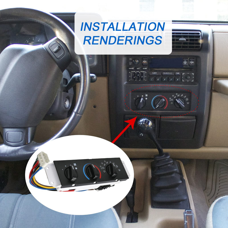 [Australia - AusPower] - DICMIC HVAC A/C Heater Control Panel with Blower Motor Switch for 1999-2004 Jeep Wrangler TJ Replace# 55037473AB, BL101, HS-373 