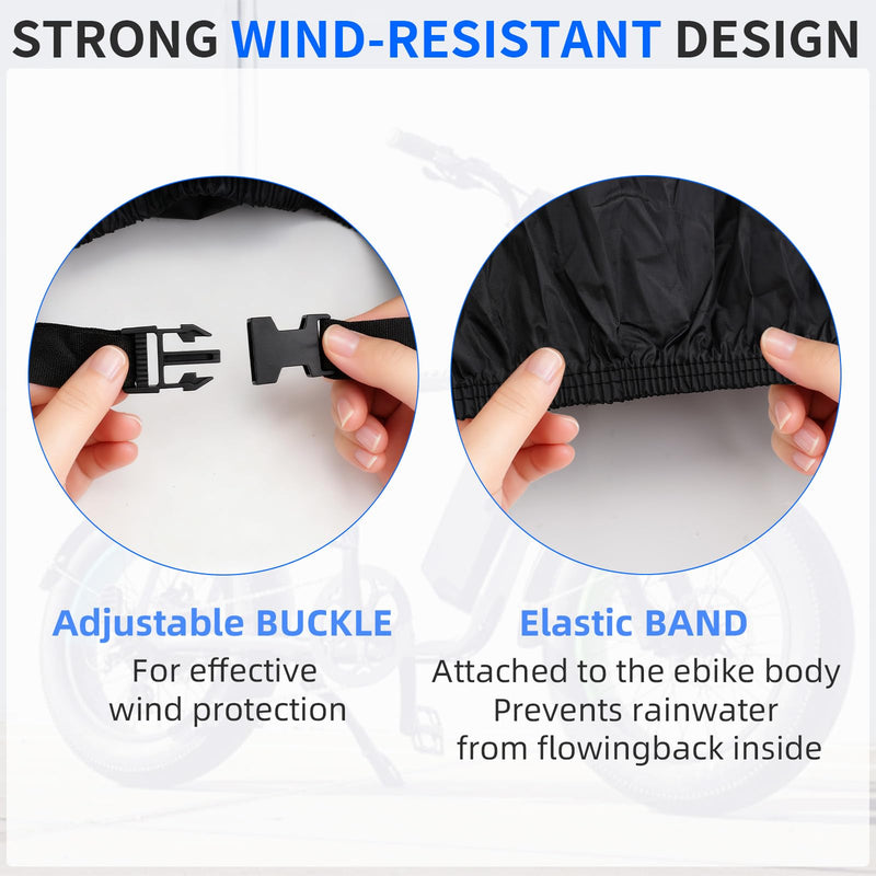 JERBOR All Season Cover for Lectric, Waterproof Outdoor Bicycle Storage Protector, Dustproof Windproof for Mountain Road Electric Bikes, Ebikes Accessories for Lectric