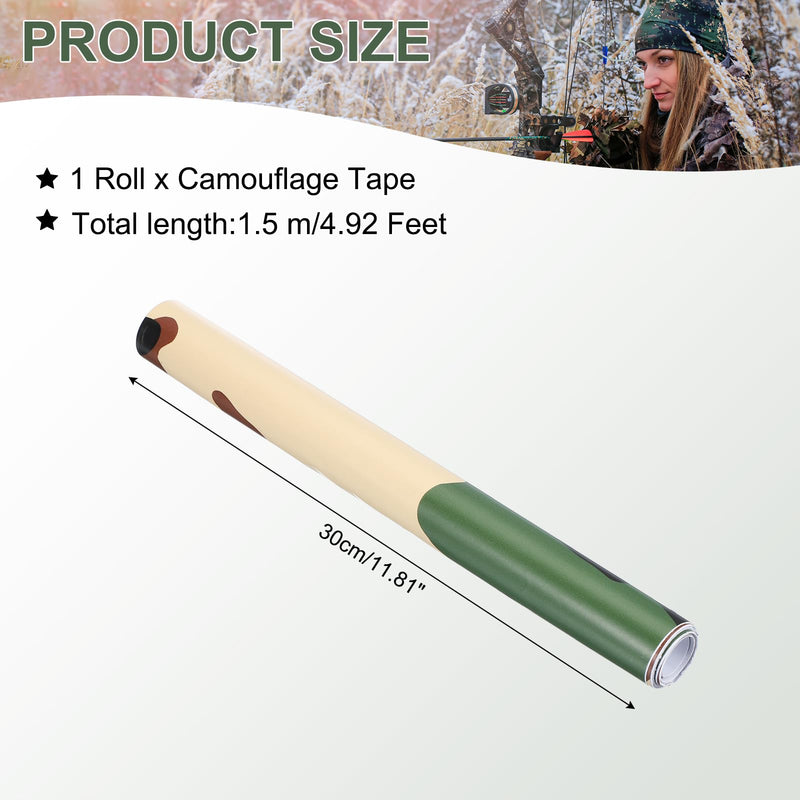PATIKIL Camo Roll 12" x5ft, Digital Camo Vinyl Wraps Self Adhesive Camouflage Pattern Car Sticker for Covering Bows, Cameras, and Other Hunting Accessories, Army Yellow 12"x5ft