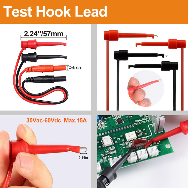 [Australia - AusPower] - Makeronics 11-in-1 Multimeter Test Lead Kit with Alligator Clips and Soft Case for Electronic Specialties Automotive Multimeter Voltmeter Clamp Meter | 2PCS Non-Destructive Back Probes 