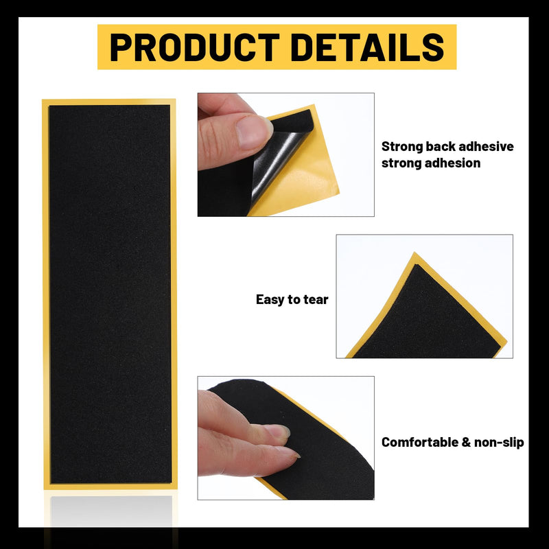 15Pcs Fingerboard Foam Grip Tape, Strong Adhesive Finger Skateboard Grip Tape, 110 x 38 mm Mini Fingerboard Deck Anti Slip Stickers, Black