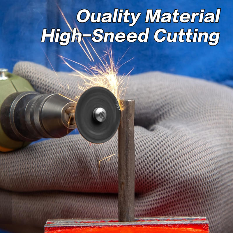 [Australia - AusPower] - Pack of 60 Cutting Discs Compatible with Dremel Accessories, 32 mm Cutting Disc for Rotary Tool Accessories, Cutting Disc Set for Metal Steel and More, Cutting Wheels with 6 Pieces 3 mm Mandrels 