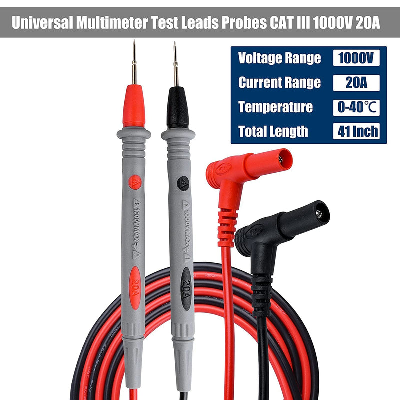 [Australia - AusPower] - Yakamoz Test Leads Tweezer Multimeter Probe Lead Set 2Pcs SMD Component Testing Tweezers Clips with 1 Pair 1000V 20A Test Leads Probes for Multi Meter LCR IC Chip Capacitor Resistor Testing 