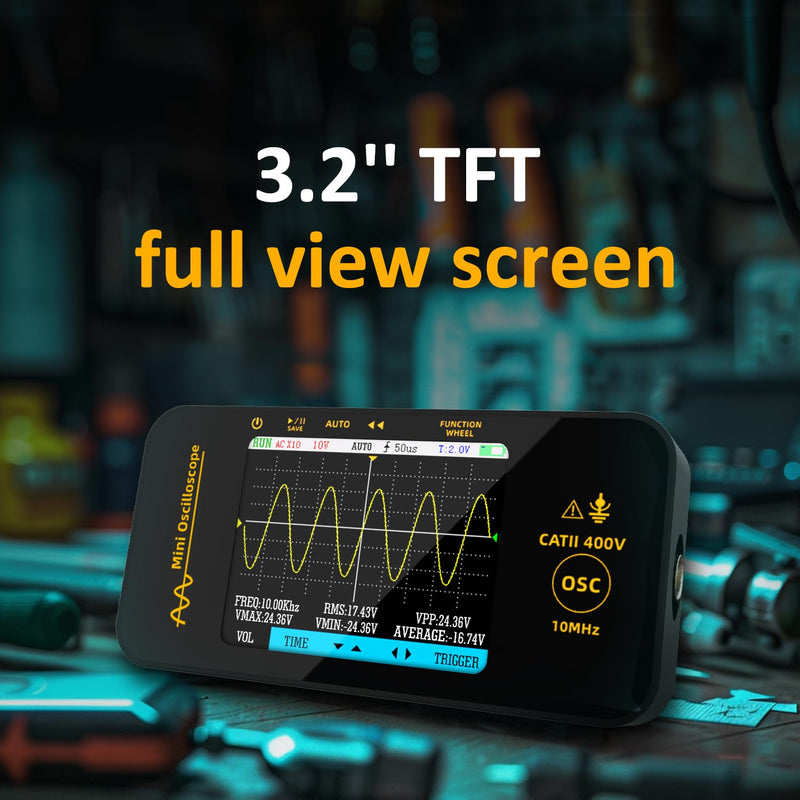 [Australia - AusPower] - Bside Handheld Oscilloscope 3.2 Inch TFT Display Portable Digital Oscilloscopes 10 MHz Bandwidth Automotive Oscilloscope 48 MSa/s Sampling Rate Trigger Function Auto/Nomal/Single 