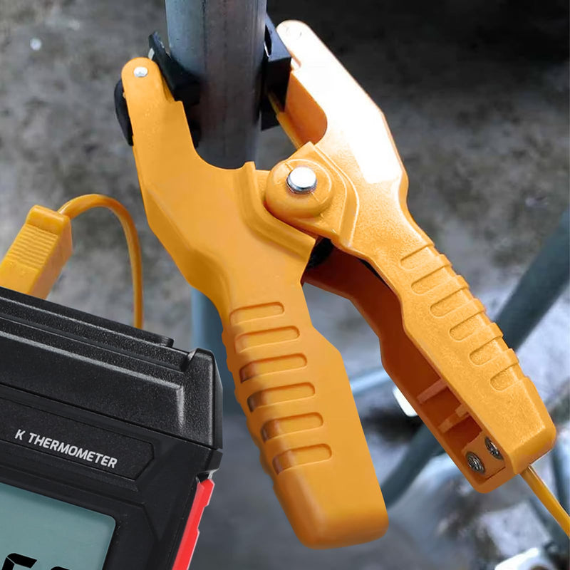 [Australia - AusPower] - Thermocouple Thermometer Digital K Type Thermometer, Single Channel Thermocouple Tester(-328~2501℉) with 1 Temperature Clamp and 1 Wired Thermocouple Probes LCD Display Temperature Tester for K Type 