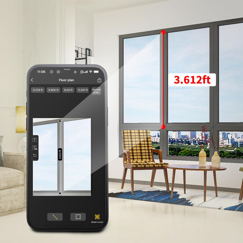 ACEGMET Laser Measure with Phone App, 229ft/70m Laser Measurement Tool with 2 Bubble Levels, LCD Backlit Display, IP54 Waterproof, Pythagorean Mode for Distance, Area, Volume APP Version