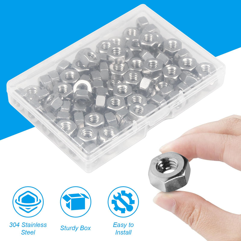 [Australia - AusPower] - Yinpecly 100pcs #10-24 Hex Nuts, 304 Stainless Steel,Coarse Thread Hexagon Nut,Hex Drive, UNC Small Nuts Fasteners,10-24 Replacement Nut, Right Hand,Tiny #10-24;100 PCS 