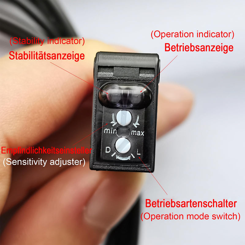 STBTECH E3Z-R61 Light Barrier Sensor Indoor Wall Mounting NPN (NO or NC Switchable) Reflective Light Barrier Mirror Reflection Proximity Switch with 2 m Cable, Reflector Plate, 2 m Induction Distance 1