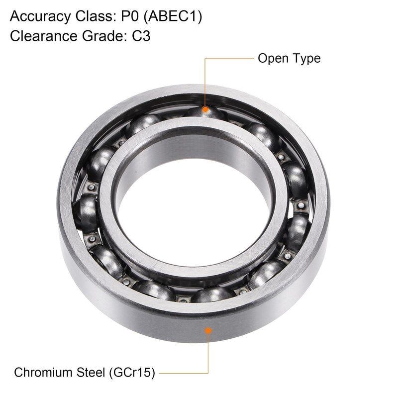 [Australia - AusPower] - uxcell 6007 Deep Groove Ball Bearings 35mm Bore 62mm OD 14mm Thick C3 Open Type Chrome Steel 35x62x14mm 