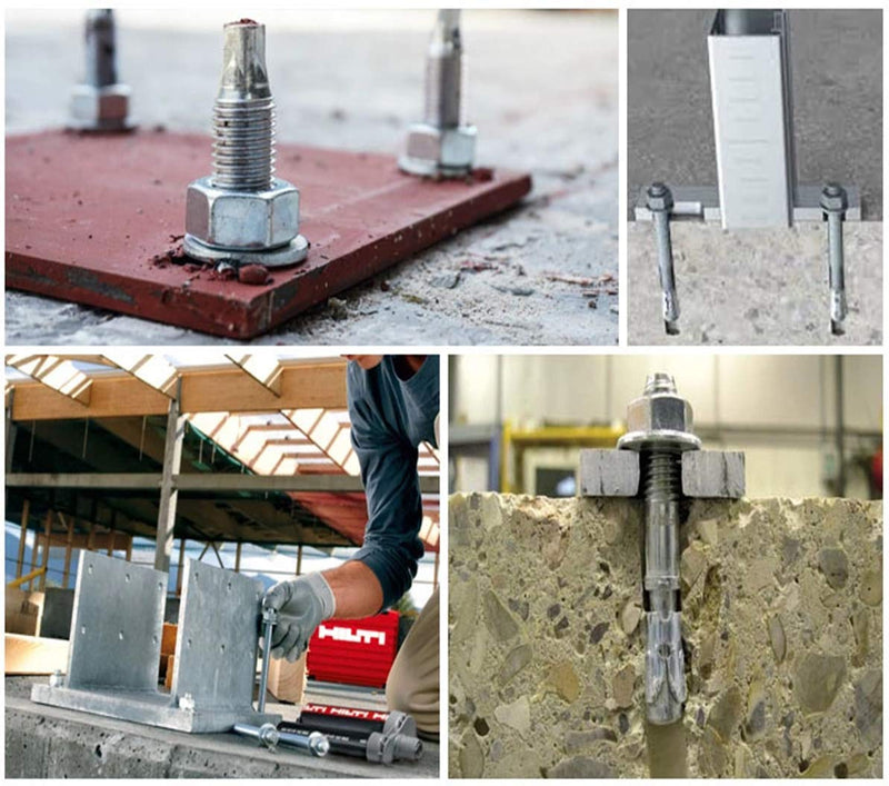 [Australia - AusPower] - 3/8" X 3" Concrete Anchor, 304 Stainless Wedge Anchor with Excellent Anti-Rust Performance, 304(18-8) Stainless Steel Concrete Anchors and Screws Kit (10pcs) 3/8" X 3" 