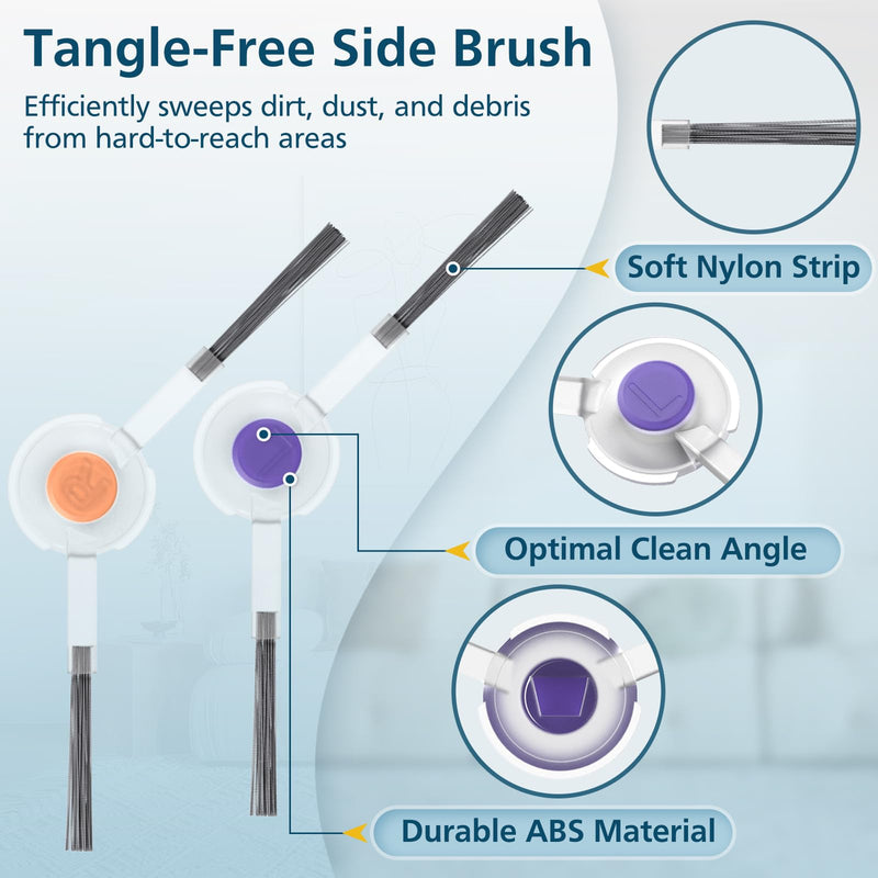 Replacement Parts Accessories Compatible with Narwal Freo Robot Vacuum ONLY, 1 Roller Brush,4 HEPA Filters, 4 Mop Pads, 6 Side Brushes, NOT for Freo Z10/Z10 Ultra/Z Ultra/X Ultra Freo Parts