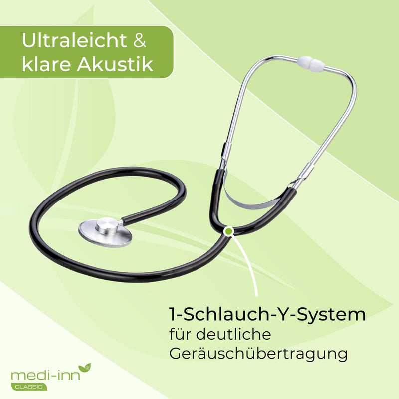 Stethoscope head color: Acoustics super black by Medi-Inn