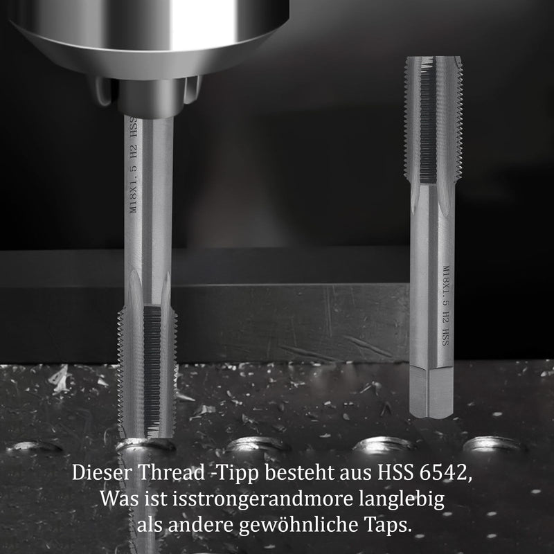 [Australia - AusPower] - Tap and Die Set, M16 x 1.5 mm, HSS Tap and Die Set, Right Thread, Fine Thread Cutter, Straight Fluted Tap Cutter M16*1.5mm 