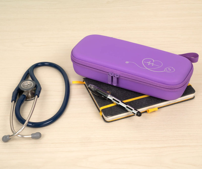[Australia - AusPower] - ButterFox Premium Stethoscope Case with Divider and ID Slot for 3M Littmann Classic III, Cardiology IV Diagnostic and More Stethoscopes with Pocket for Nurse Accessories (Purple) Purple 