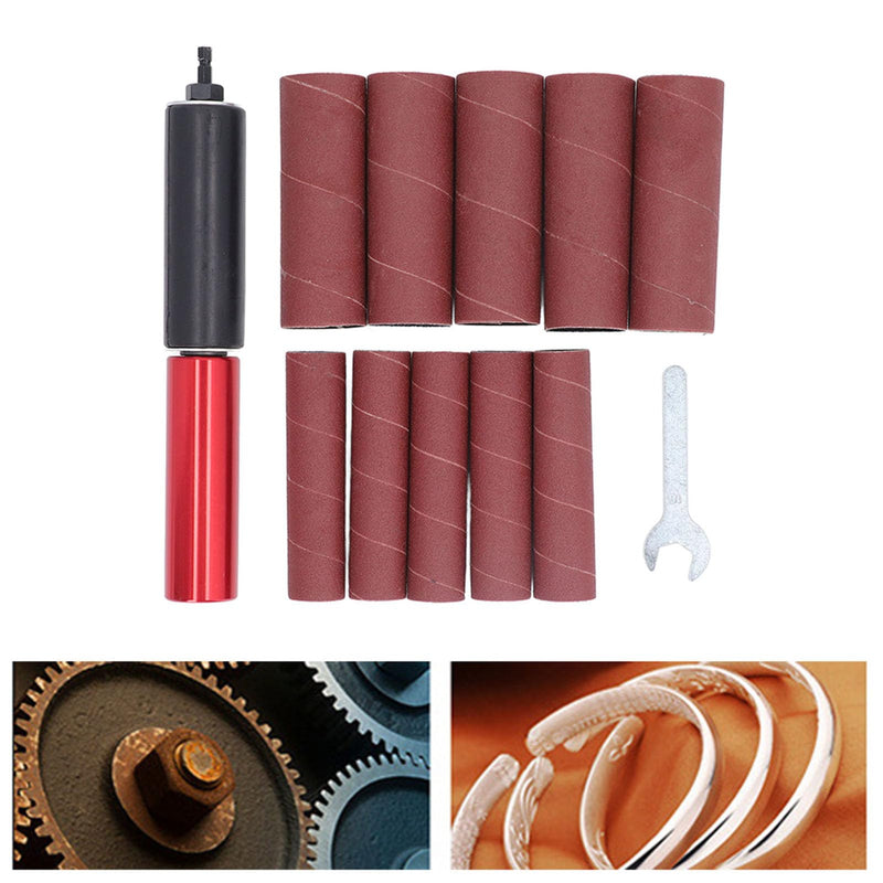 Spindle Sander Adapter, Hand Rubber Grinding Drum, 1.5 Inch Mandrel, Drill Grinding Mandrel Kit, Aluminum Alloy Spindle Sander Sleeves for Wood and Metal