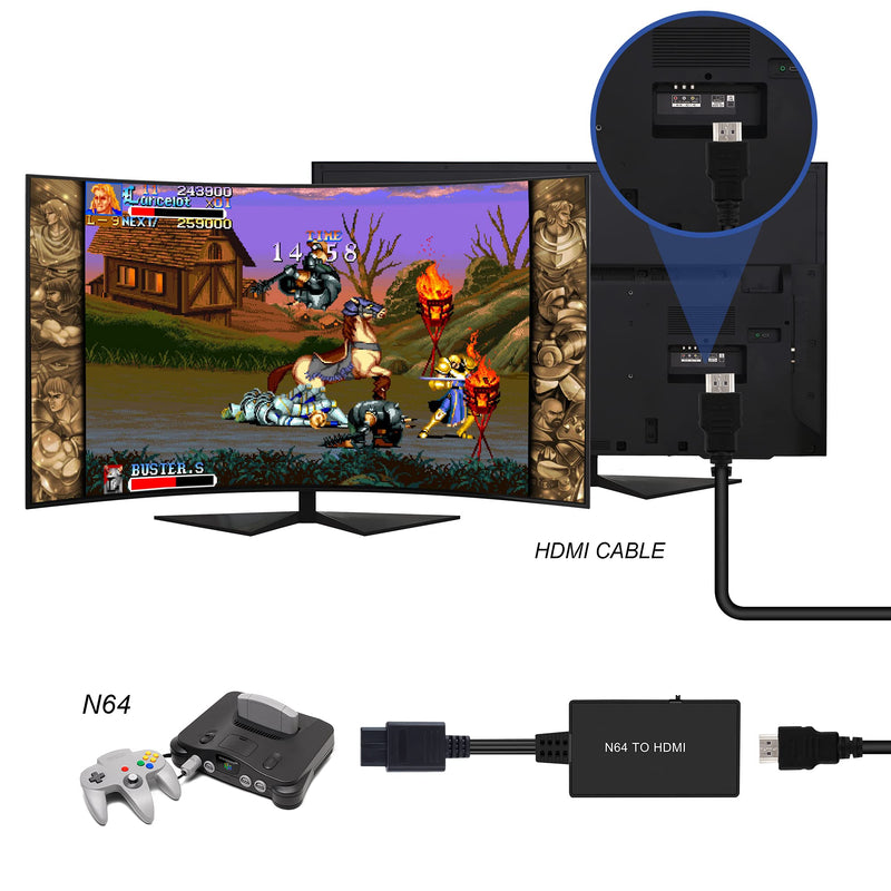 [Australia - AusPower] - N64 to HDMI Converter Adapter, Converter for N64 /Gamecube/Super NES Game Video Signal to HDMI Signal, Displayed on 1080p HD TV/Moniter. 