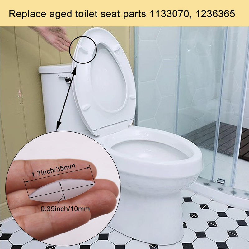12 Pieces Toilet Seat Bumpers for Kohler, Bidet Toilet Lid Rubber Bumpers Grip-Tight Bumpers Service Kit Toilet Replacement Parts Compatible with Kohler 1133070 1236365, White 12 pcs