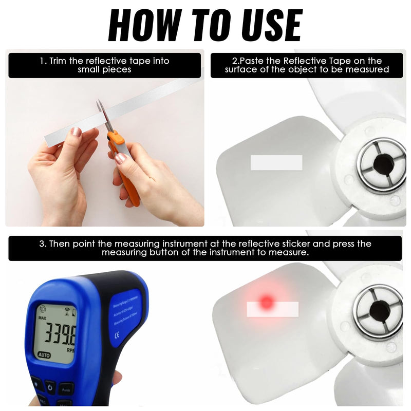 [Australia - AusPower] - TEKCOPLUS 2-in-1 Digital Tachometer & 20 Reflective Tapes | Laser/Contact RPM Meter (3-99,999 RPM) | Backlit Gauge for Motors, Cars, HVAC 